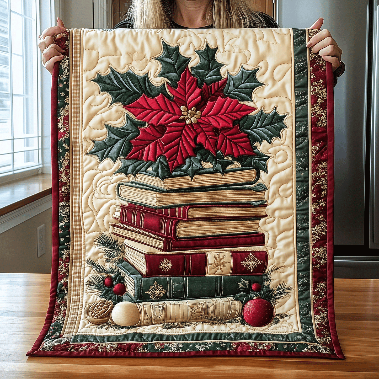 Snowy Tales Quilted Table Runner NCU0TH2307