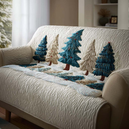 Snowy Tree Night Quilted Sofa Cover NCU0NT11299