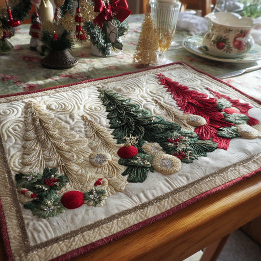 Snowy Trees Quilted Placemat NCU0DV8892