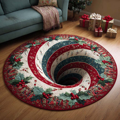 Snowy Twirl Quilted Round Mat NCU0NT10011