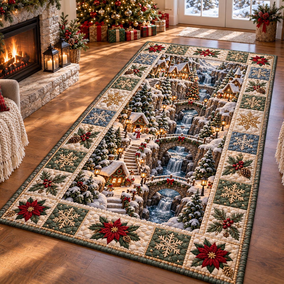 Snowy Village Passage Area Rug NCU0DV10272