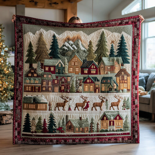 Snowy Village Quilted Blanket NCU0TH3506
