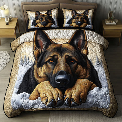 Snowy Watcher 3-Piece Quilted Bedding Set NCU0NT5355