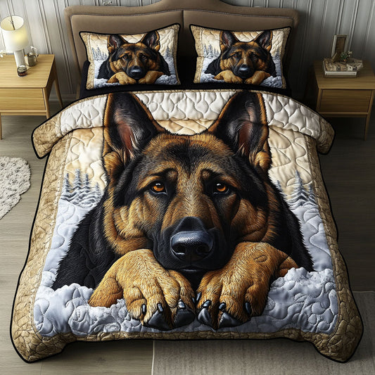 Snowy Watcher 3-Piece Quilted Bedding Set NCU0NT5355