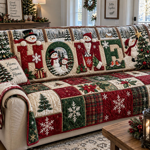 Snowy Welcome Quilted Sofa Cover NCU0PT12143