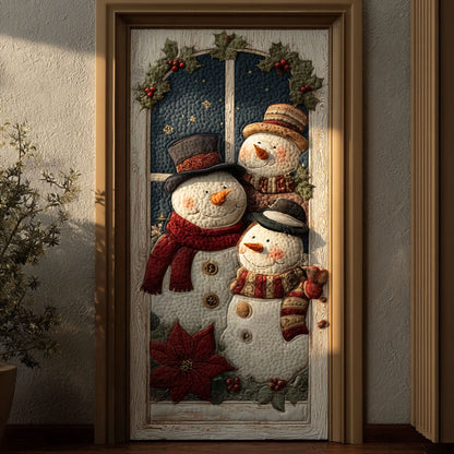 Snowy Window Quilted Door Cover NCU0PT10418