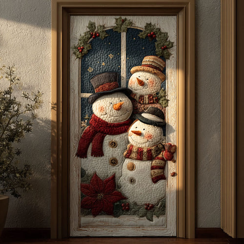 Snowy Window Quilted Door Cover NCU0PT10418