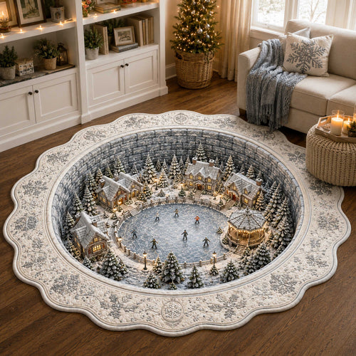 Snowy Wonderland Custom Shape Area Rug NCU0TD3136