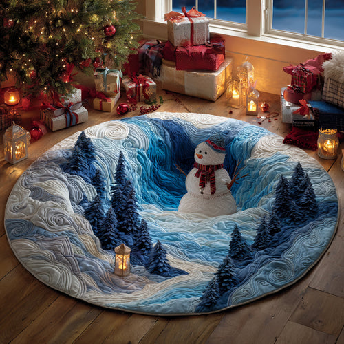 Snowy Wonderland Drop Quilted Round Mat NCU0DV8605