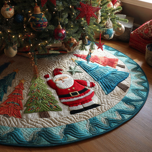 Snowy Woodland Glow Christmas Quilted Tree Skirt NCU0PT10084