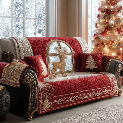 Snowy Woodland Quilted Sofa Cover NCU0PT10563