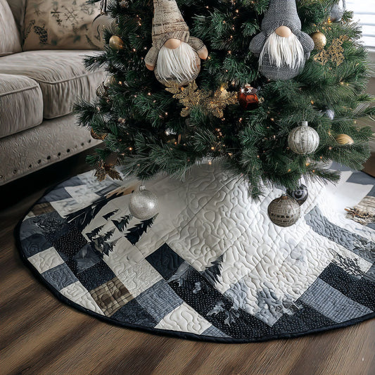 Snowy Woods Christmas Quilted Tree Skirt NCU0PT10638