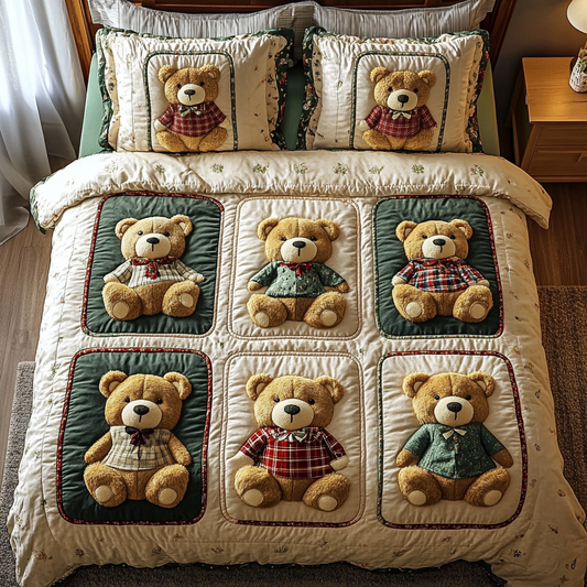 Snuggle Pals 3-Piece Quilted Bedding Set NCU0VH3369