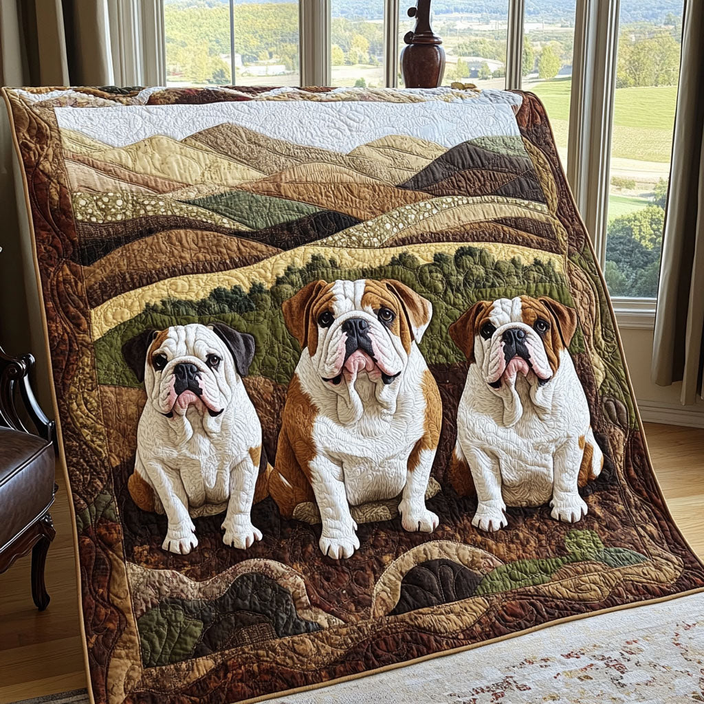 Snuggly Bulldog Quilted Blanket NCU0PT4012