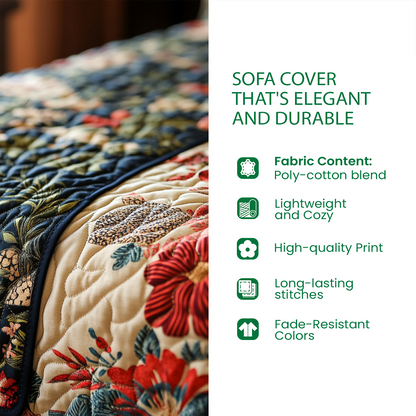 Aqua Radiance Quilted Sofa Cover NCU0PT9701