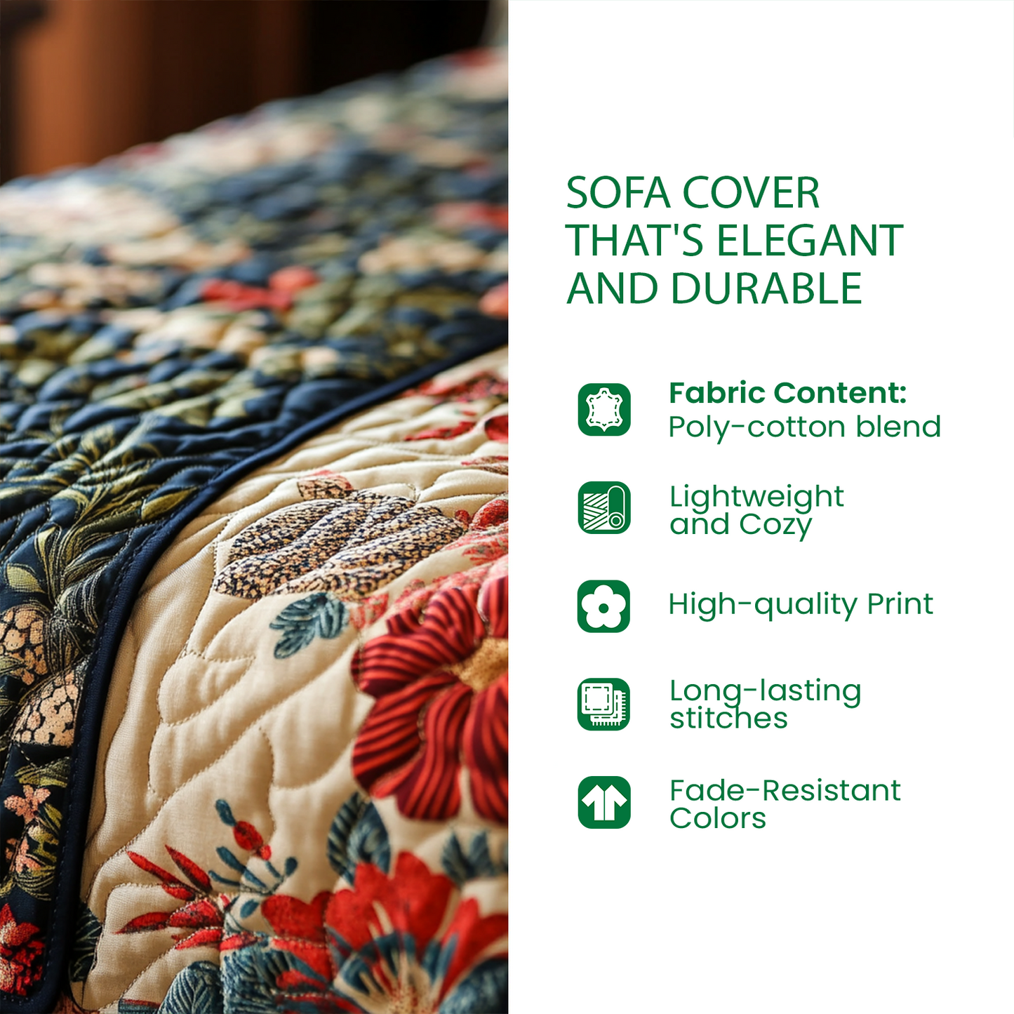 Bluewood Forest Quilted Sofa Cover NCU0TV651