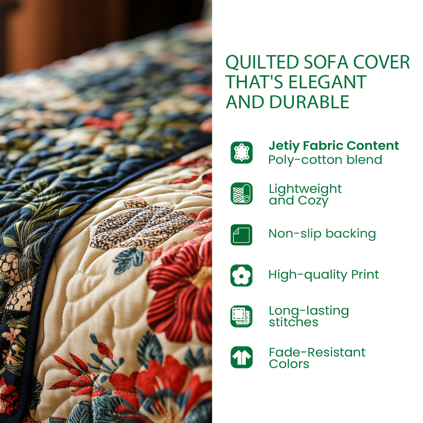 Pastel Garden Quilted Sofa Cover NCU0XD2508