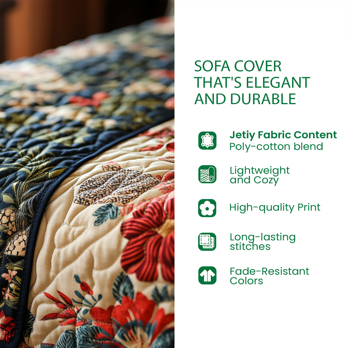 Snowy Path Cabin Quilted Sofa Cover NCU0TV877
