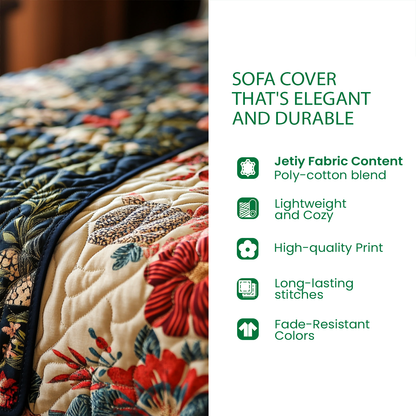 Snowy Path Cabin Quilted Sofa Cover NCU0TV877