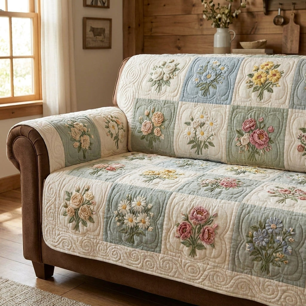 Soft Garden Quilted Sofa Cover NCU0TV1552
