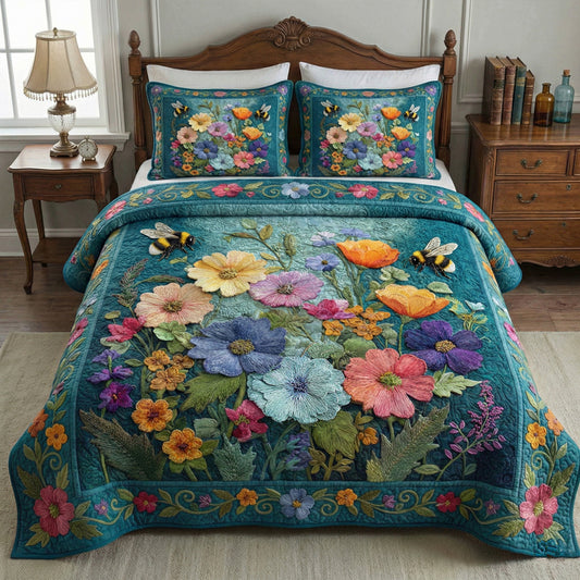 Soft Petal Dream V2 3-Piece Quilted Bedding Set NCU0NT12228