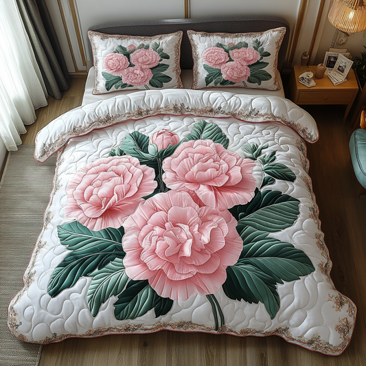 Soft Bloom 3-Piece Quilted Bedding Set NCU0DV5040