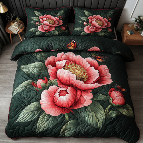 Soft Blossom 3-Piece Quilted Bedding Set NCU0DK6652