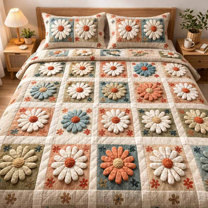 Soft Blossom 3-Piece Quilted Bedding Set NCU0XD2522