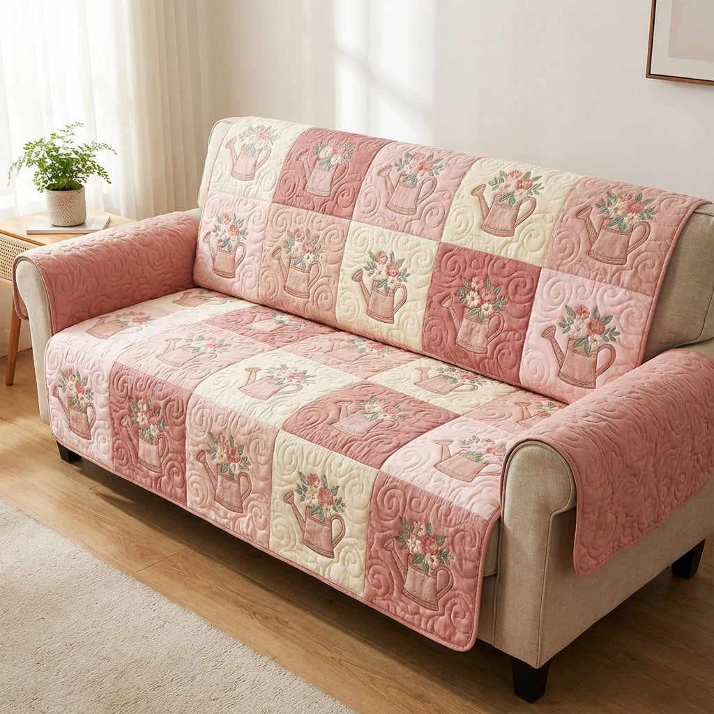 Soft Blossom Quilted Sofa Cover NCU0TV1796