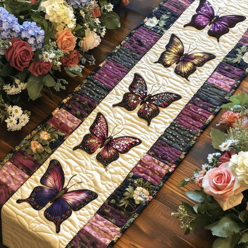 Soft Butterfly Breeze Quilted Table Runner NCU0PT5686