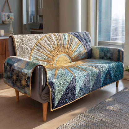 Soft Coral Sunflare Quilted Sofa Cover NCU0XD2067