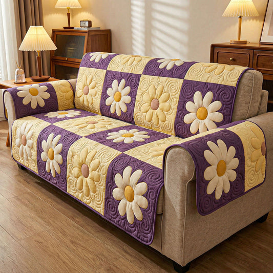 Soft Daisy Days Quilted Sofa Cover NCU0TD2387