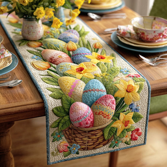 Soft Easter Fields Quilted Table Runner NCU0TD2274