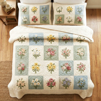 Soft Garden 3-Piece Quilted Bedding Set NCU0TV1678