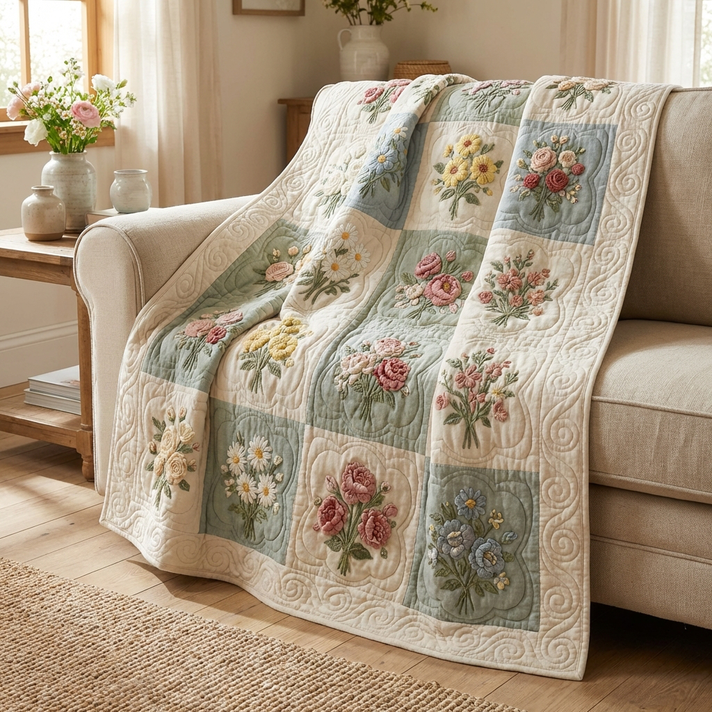Soft Garden Quilted Blanket NCU0TV1552