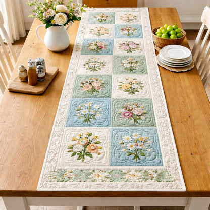 Soft Garden Quilted Table Runner NCU0TV1695