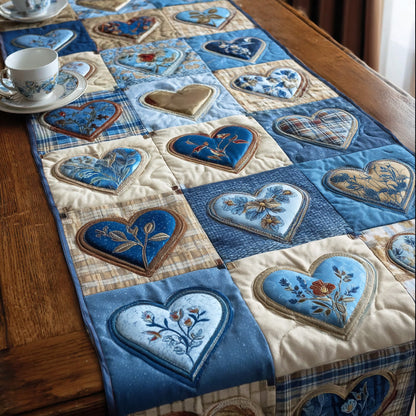 Soft Hearts Quilted Table Runner NCU0TD2143