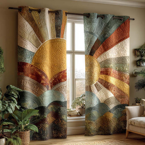 Soft Horizon Sunrise Quilted Curtains NCU0XD2041