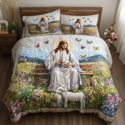 Soft Lamb 3-Piece Quilted Bedding Set NCU0DK8142