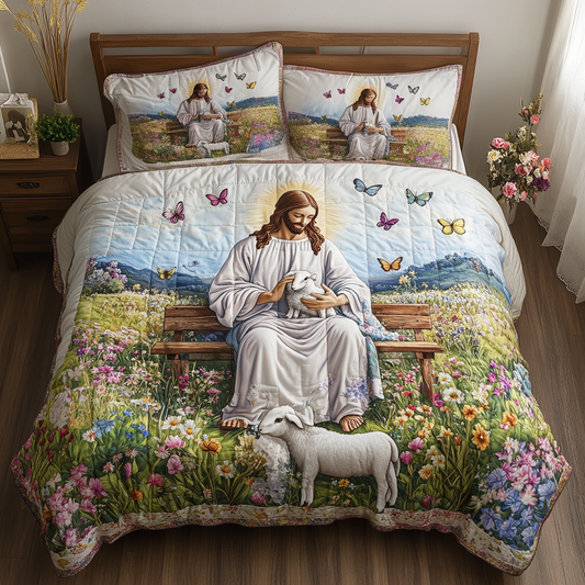 Soft Lamb 3-Piece Quilted Bedding Set NCU0DK8142
