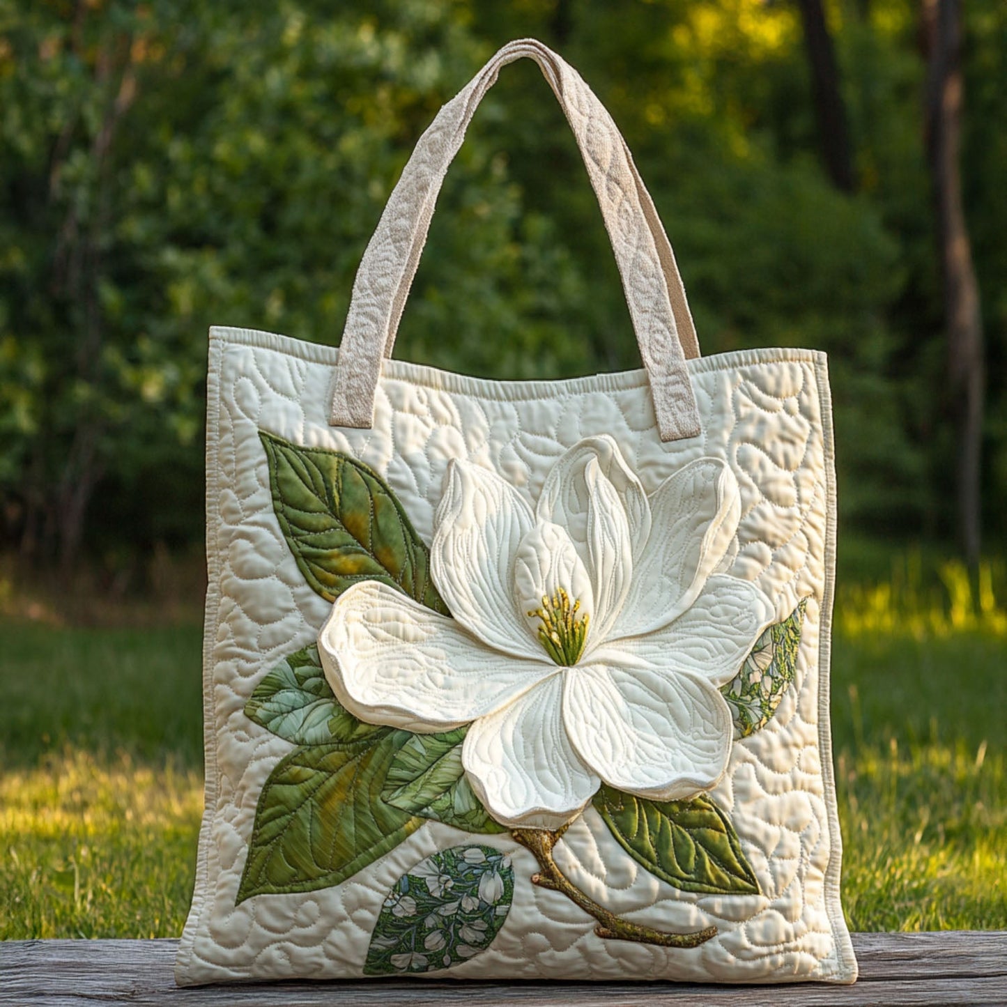 Soft Magnolia Quilted Tote Bag NCU0PT7963