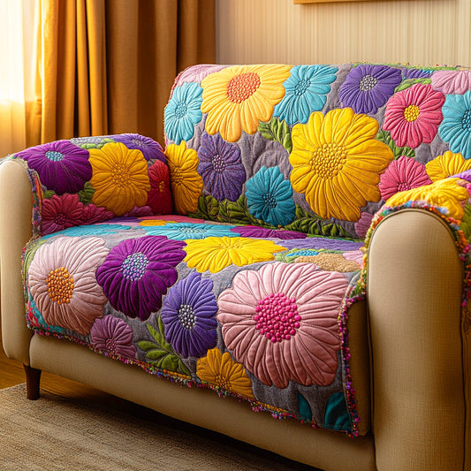 Soft Meadow Whisper Quilted Sofa Cover NCU0TD997