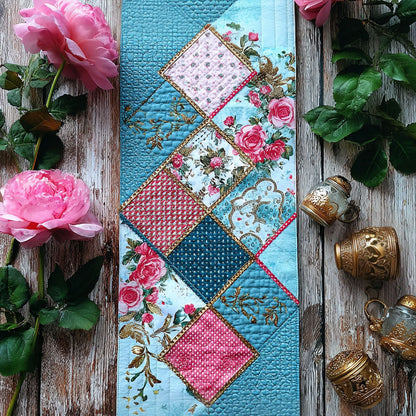 Soft Morning Roses Quilted Table Runner NCU0PT11251
