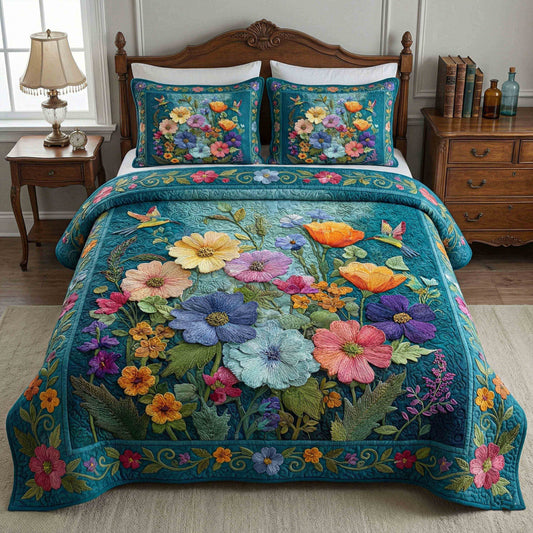 Soft Petal Dream 3-Piece Quilted Bedding Set NCU0NT12228