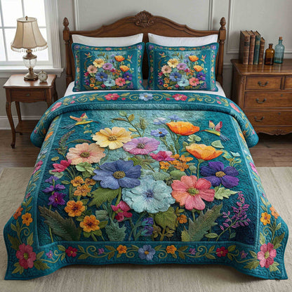 Spring 3-Piece Quilted Bedding Set NCU0VT375