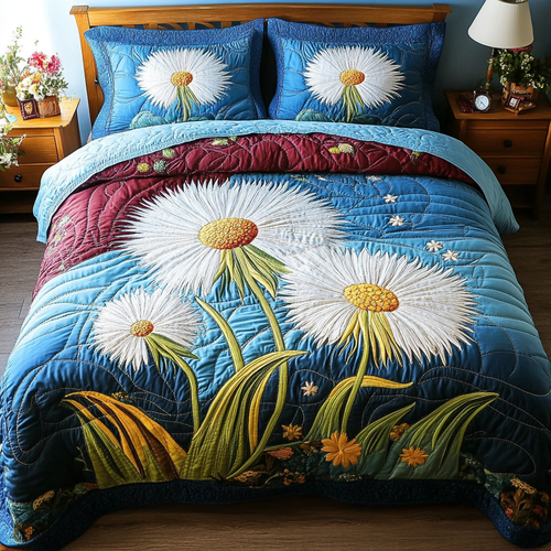 Soft Petals 3-Piece Quilted Bedding Set NCU0DK5945