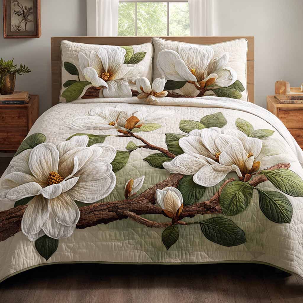 Soft Petals 3-Piece Quilted Bedding Set NCU0XD2661