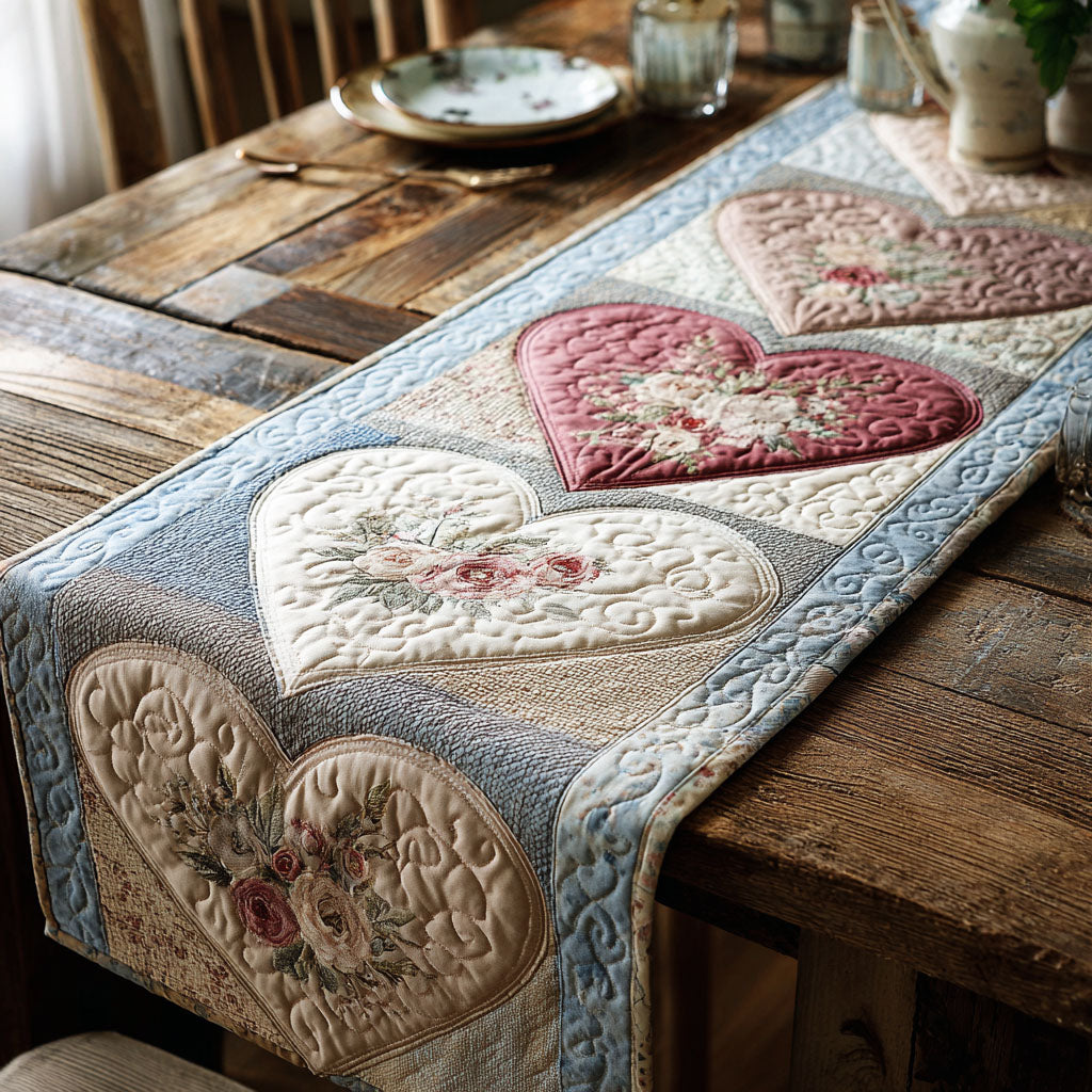 Soft Romance Quilted Table Runner NCU0TV1466