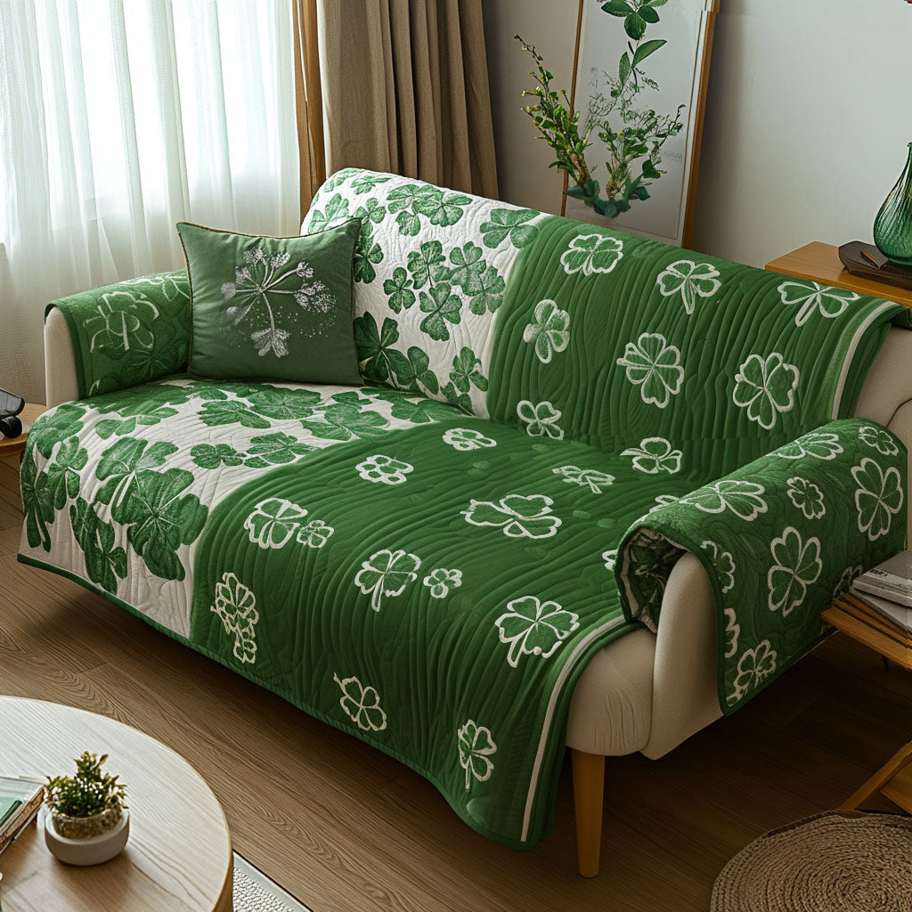 Soft Shamrock Quilted Sofa Cover NCU0PT11229