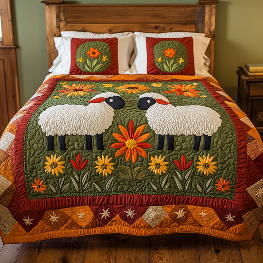 Soft Sheep 3-Piece Quilted Bedding Set NCU0DK8924